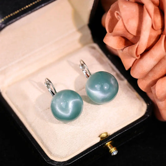 Eastculture  Large blue pearl earrings