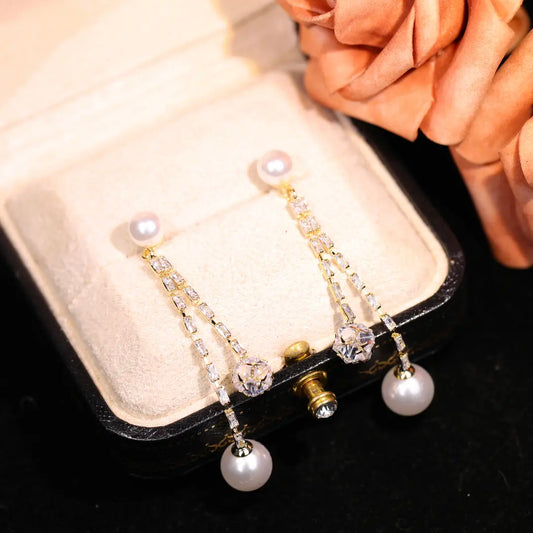 Eastculture  Long pendant pearl earrings