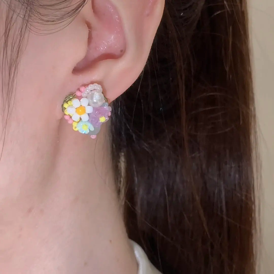 Eastculture  Five-colored petals earrings
