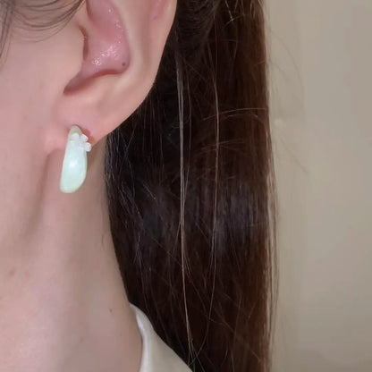 Eastculture  Curved Jade earrings